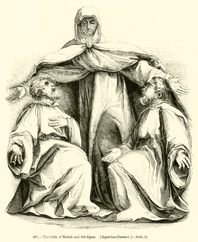 Rahab ve Casusların Yemini, Agostino Carracci, Joshua II (gravür) by English School
