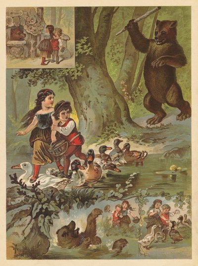 Şekerden Bir Evde Yaşayan Yaşlı Ayı (chromolitho) by English School