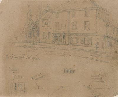 The Old Pied Bull Inn, Islington (kağıt üzerine mürekkep) by English School
