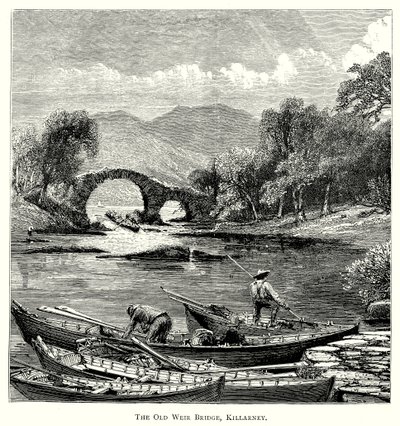 Eski Weir Köprüsü, Killarney (gravür) by English School