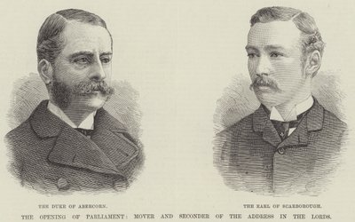 Parlamentonun Açılışı, Lordlardaki Hitabın Taşıyıcı ve İkincil (gravür) by English School