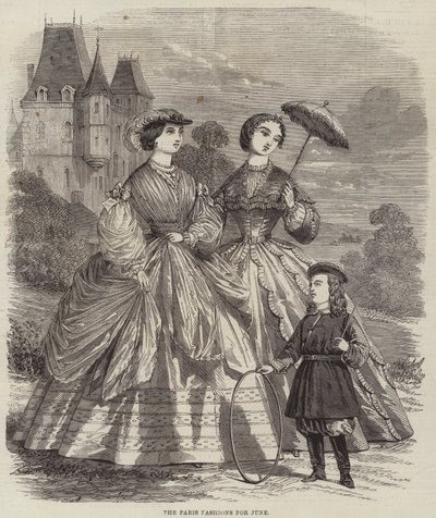 Haziran için Paris Modası (gravür) by English School