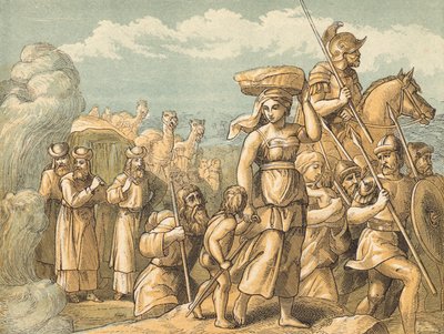 Ürdün Üzerinden Geçit (renkli gravür) by English School