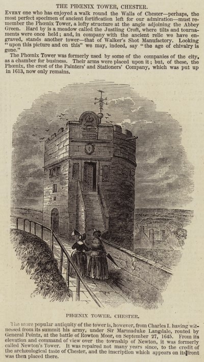 Phoenix Kulesi, Chester (gravür) by English School