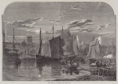 Dieppe Limanı (gravür) by English School