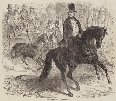 The Premier at Aldershott (gravür) by English School