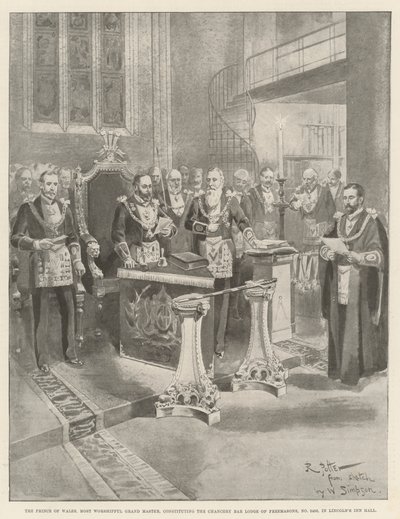 Galler Prensi, En Saygıdeğer Büyük Üstat, Chancery Bar Locasını oluşturan Masonlar, No 2456, Lincoln