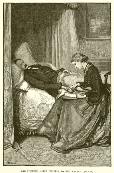 Prenses Alice babasına kitap okuyor by English School