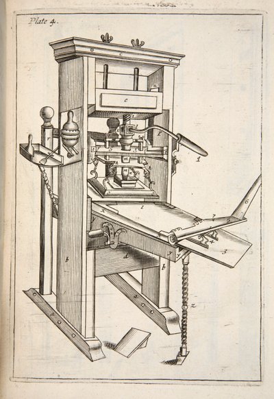 Matbaa, yayın. 1683 gravürü. by English School