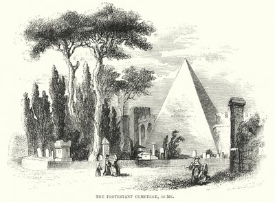 Protestan Mezarlığı, Roma (gravür) by English School