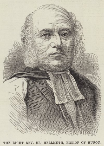Sağ Muhterem Dr Hellmuth, Huron Piskoposu (gravür) by English School