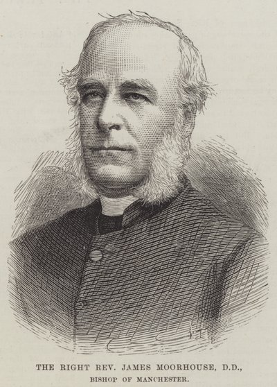 Sağ Muhterem James Moorhouse, DD, Manchester Piskoposu (gravür) by English School