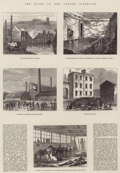 Pamuk Mahallelerindeki Ayaklanmalar (gravür) by English School