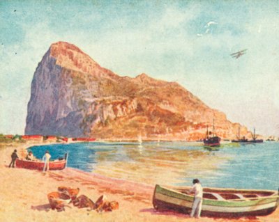 Cebelitarık Kayası (renkli lito) by English School