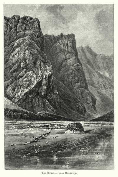 Horgheim yakınlarındaki Romsdal (gravür) by English School