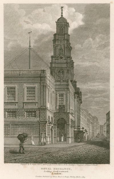 Royal Exchange, Londra, güney batıya bakıyor by English School