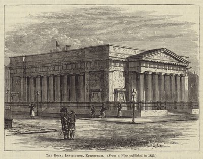 The Royal Institution, Edinburgh (gravür) by English School