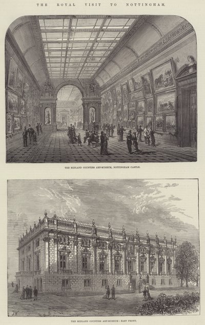 Nottingham Kraliyet Ziyareti (gravür) by English School