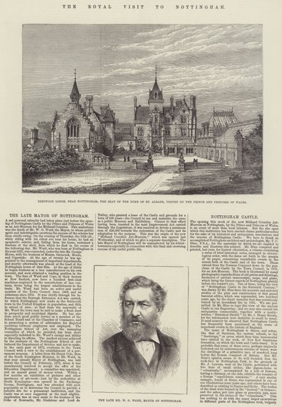 Nottingham Kraliyet Ziyareti (gravür) by English School