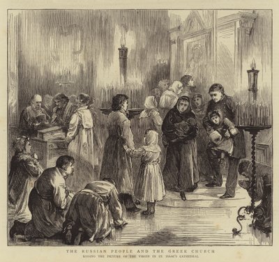 Rus Halkı ve Yunan Kilisesi (gravür) by English School