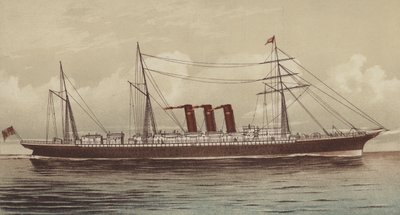 SS "New York Şehri", Inman ve International Line (chromolitho) by English School