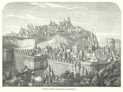 Palitana yakınlarındaki Kutsal Sutrunjya Tepesi (gravür) by English School