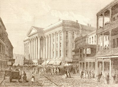 1880'lerde New Orleans, St. Charles Caddesi'ndeki Saint Charles Oteli (litho) by English School