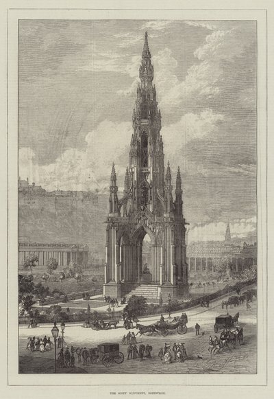Scott Anıtı, Edinburgh (gravür) by English School