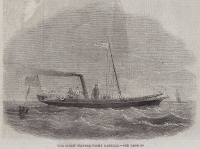 The Screw Clipper-Yacht Ceylan (gravür) by English School