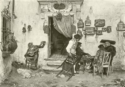 Figaro Dükkanı (gravür) by English School