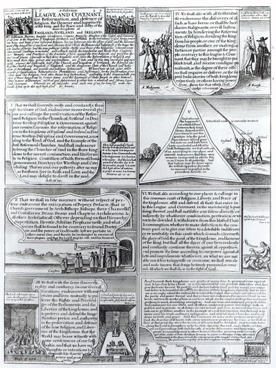 The Solemn League and Covenant of 1643, W. Hollar tarafından oyulmuş (1607-77) by English School