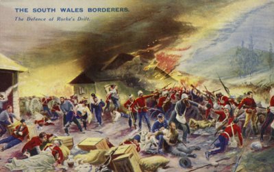 Rorkes Drift Savunmasında Güney Galler Sınırları, Güney Afrika, Zulu Savaşı, 1879 by English School