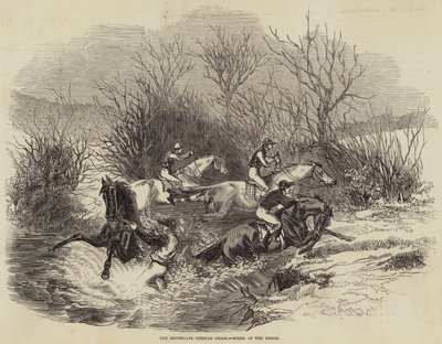 Southgate Steeple Chase, Deredeki Sahne (gravür) by English School