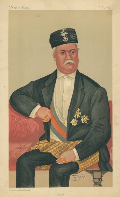 Johor Sultanı, Johore, 17 Ekim 1891, Vanity Fair karikatürü by English School