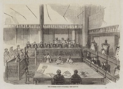 Madras Yüksek Mahkemesi (gravür) by English School