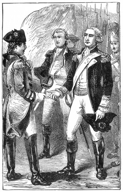 Cornwallis'in Teslimi, Fransa Tarihinden, Emile de Bonnechose tarafından, Ward, Lock and Co, Londra tarafından yayınlandı by English School