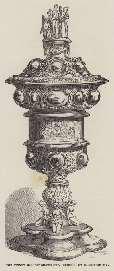 D Maclise, RA tarafından tasarlanan Swiney Bequest Gümüş Kupa (gravür) by English School
