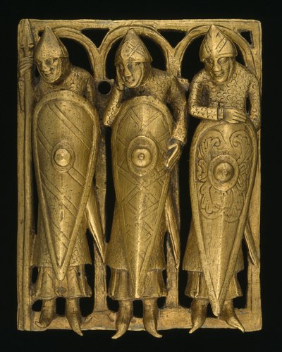 Temple Pyx, c.1140-50 (yaldızlı bakır alaşımı) by English School