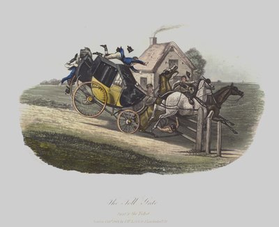 Toll Gate (renkli gravür) by English School
