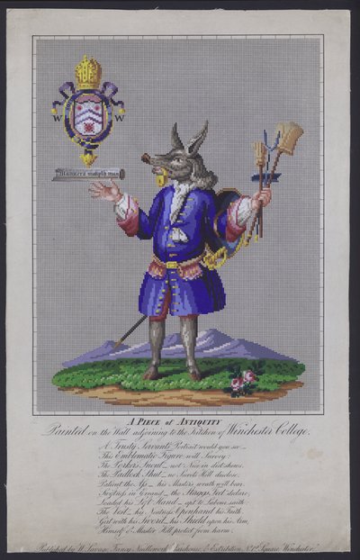 The Trusty Servant, 1579'da İngiliz şair John Hoskins tarafından Winchester College, Hampshire'ın mutfağına bitişik duvara boyanmış. by English School