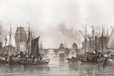Üst Havuz, Londra Havuzu, Thames Nehri, Londra, İngiltere by English School