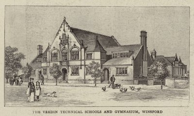 Verdin Teknik Okulları ve Spor Salonu, Winsford (gravür) by English School