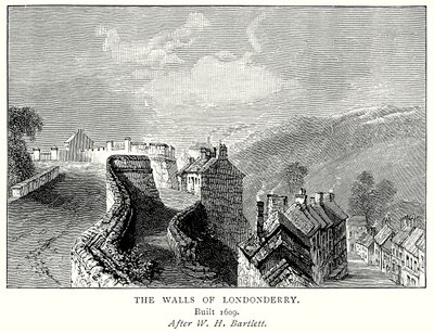 The Walls of Londonderry (gravür) by English School