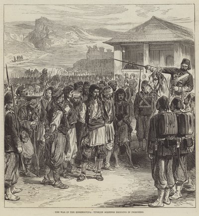 Hersek Savaşı, Esir Getiren Türk Askerleri (gravür) by English School