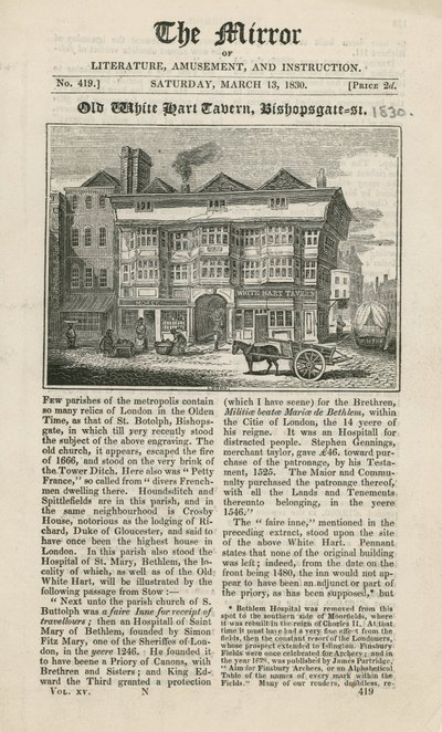 White Hart Tavern, Bishopsgate Caddesi by English School
