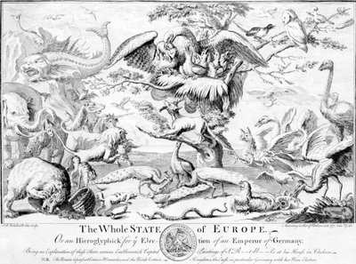 Tüm Avrupa Devleti veya Almanya İmparatorunun Seçimi İçin Bir Hiyeroglif, 1741 by English School
