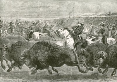 Büyük Amerikan Sergisinde Vahşi Batı - bizon ve wapiti geyiği avlamak by English School