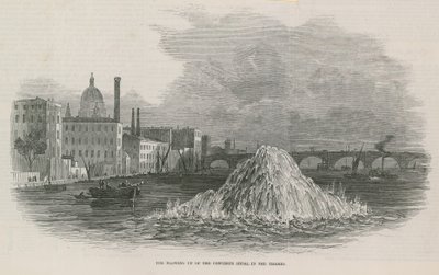 Thames Nehri'ndeki beton sürünün patlaması by English School