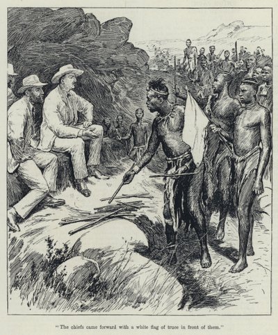 "Reisler önlerinde beyaz bir ateşkes bayrağıyla öne çıktılar" (lito) by English School