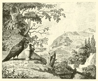 Karga ve ibrik (gravür) by English School
